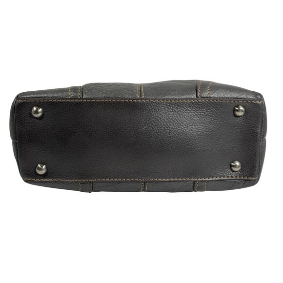 The Sak Metallic Gray Pebbled Leather Shoulder Bag Textured Strap w/ Charm - Picture 8 of 14